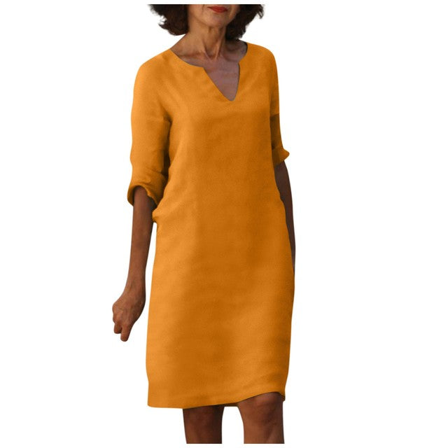 Florence - V-hals Driekwart Mouwen Jurk