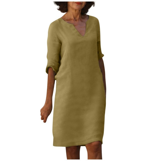 Florence - V-hals Driekwart Mouwen Jurk