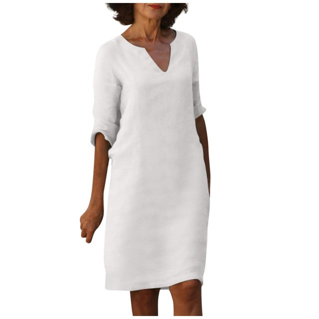 Florence - V-hals Driekwart Mouwen Jurk