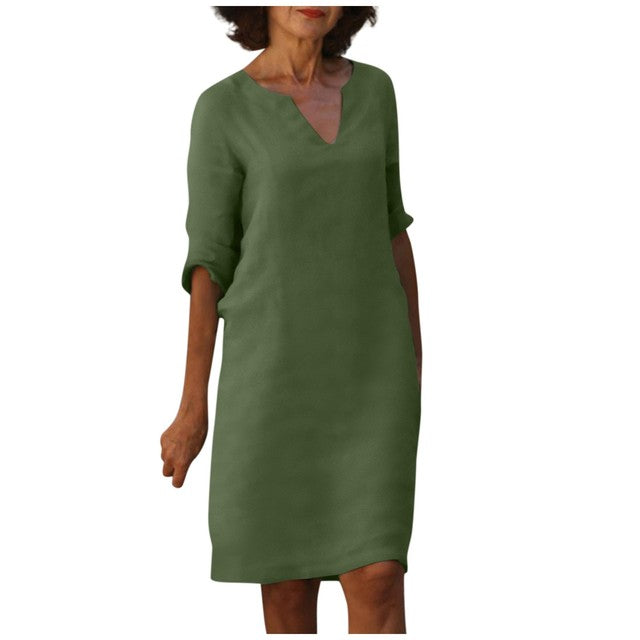 Florence - V-hals Driekwart Mouwen Jurk