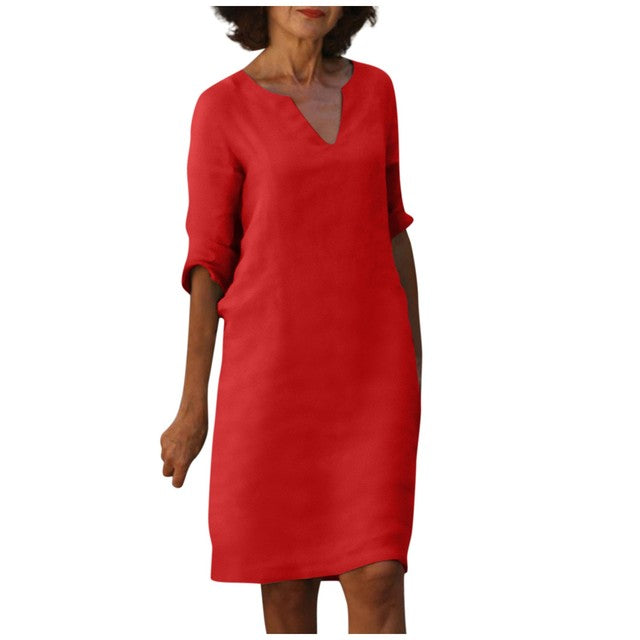 Florence - V-hals Driekwart Mouwen Jurk