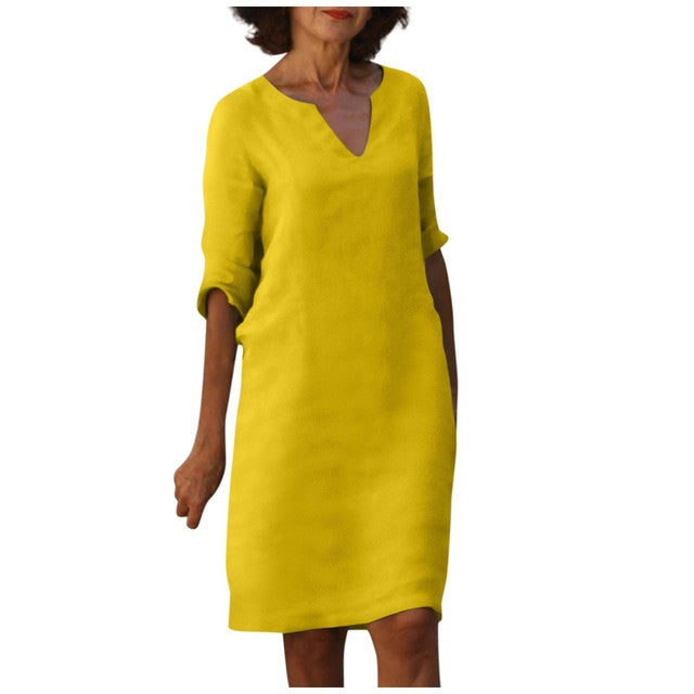 Florence - V-hals Driekwart Mouwen Jurk