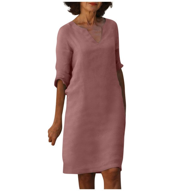 Florence - V-hals Driekwart Mouwen Jurk