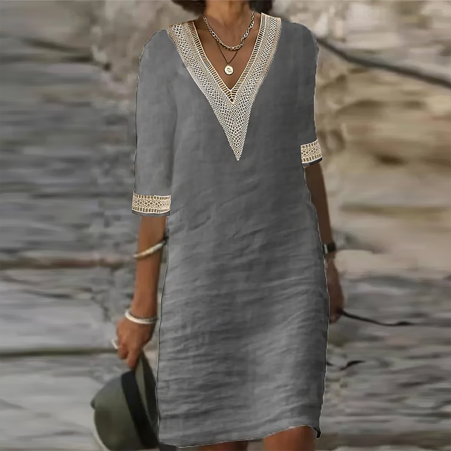 Séverine - Dames jurk Katoen Linnen Casual Dress