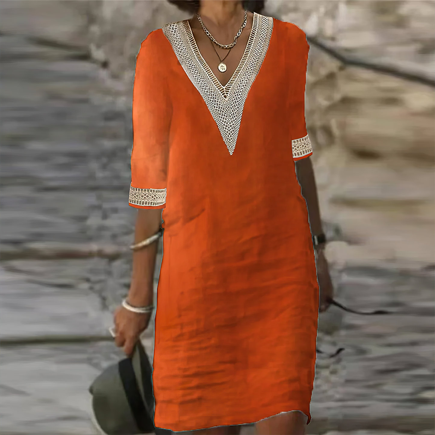 Séverine - Dames jurk Katoen Linnen Casual Dress