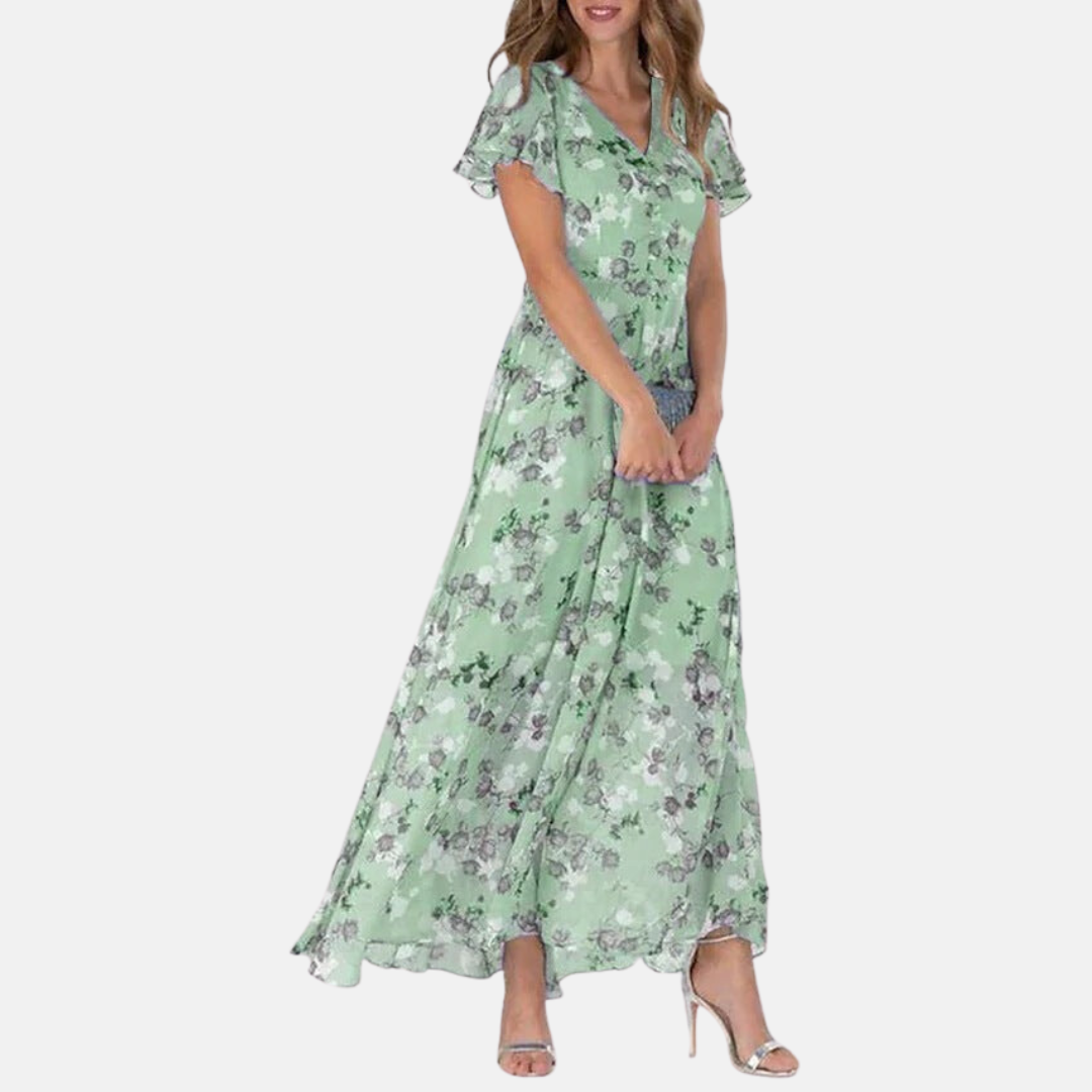 Jeannette - Elegante Bloemenprint Jurk