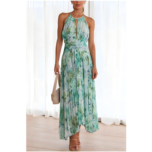 Josseline - Bloemen Geplooide Midi Jurk